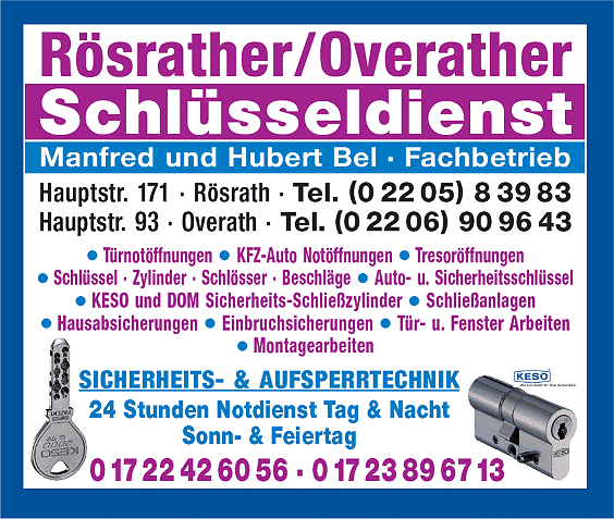 Schluesseldienst-Overath-Roesrath-Koeln